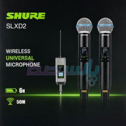 میکروفن بیسیم دستی و یقه|میکروفون بیسیم 2 کانال طرح شور SHURE SLXD2/2xBETA58|17,500,000 تومان