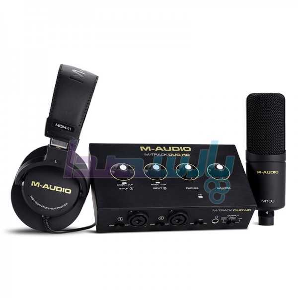 پکیج استودیویی و کارت صدا|پکیج استودیویی M-Audio M-Track Duo HD Producer Pack|39,500,000 تومان