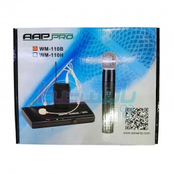 میکروفن بیسیم دستی و یقه|میکروفن بیسیم یقه ای هدمیک AAP PRO WM110B|6,900,000 تومان