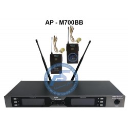 میکروفن بیسیم دستی و یقه|میکروفن بیسیم 2 یقه AAP M700BB|11,500,000 تومان