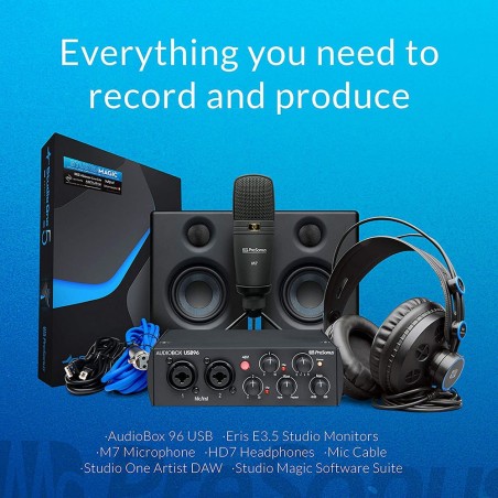 پکیج استودیویی PreSonus AudioBox 96 Ultimate 25th